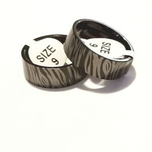 New 316L stainless steel tigers stirped‎ ring size 9